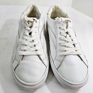 Madewell Low Top Women Lace Up White Leather Classic Sneakers SZ  8.5